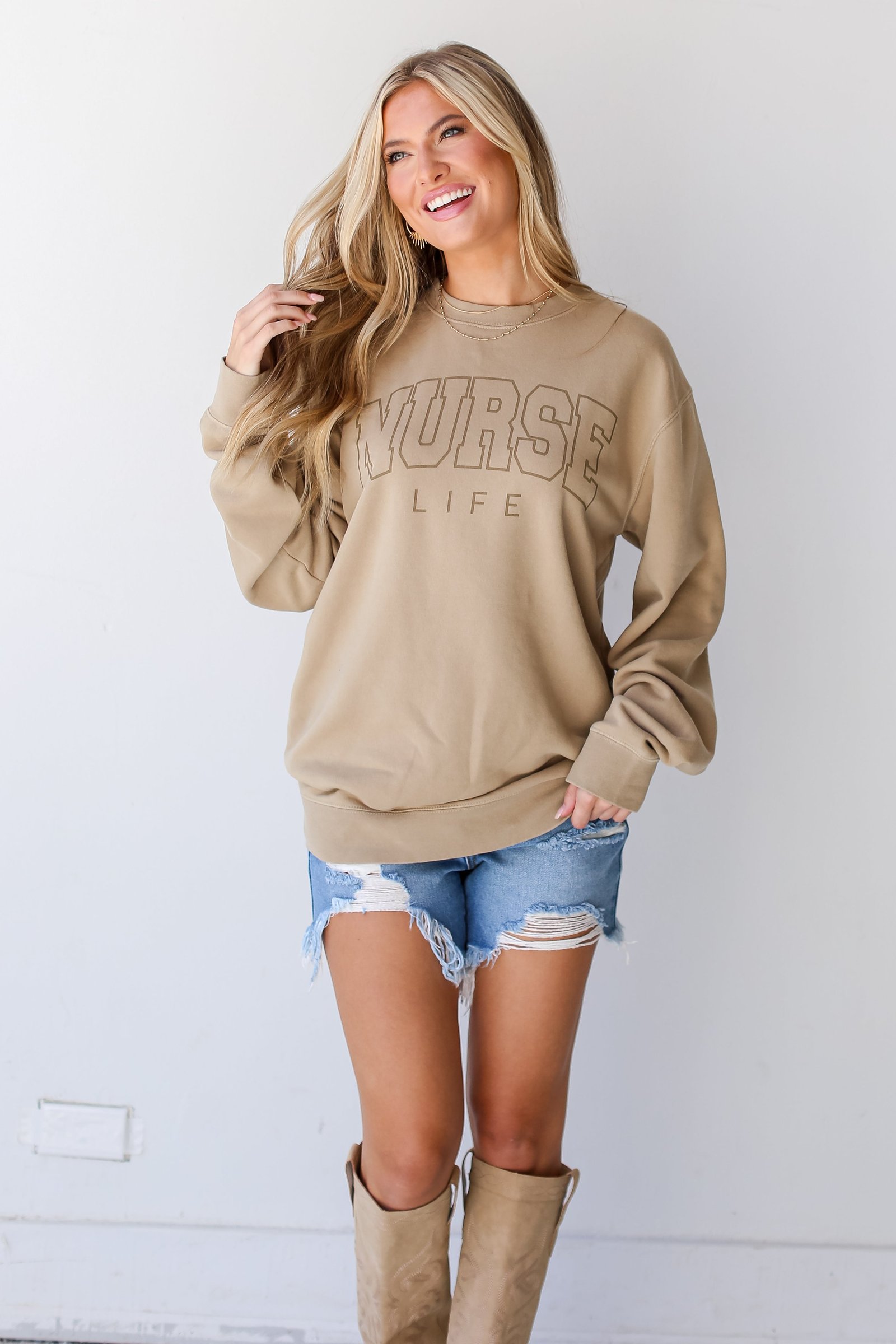 Tan Nurse Life Sweatshirt